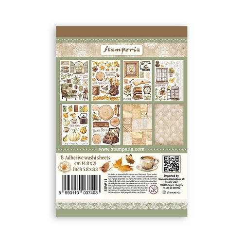 Stamperia - ARMONÍA DORADA - WASHI PAD ADHESIVO A5 - 14,8 cm x 21 cm, Calabazas - Imagen 10 de 10