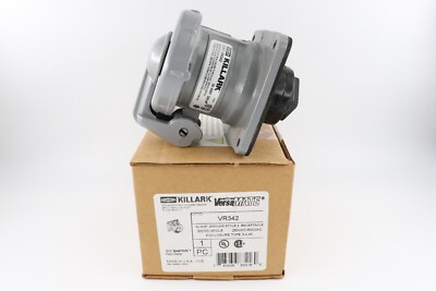 KILLARK VR342 30A GROUND STYLE 2 RECEPTACLE, 3-WIRE/4-POLE 250VDC/600VAC E/4/4X