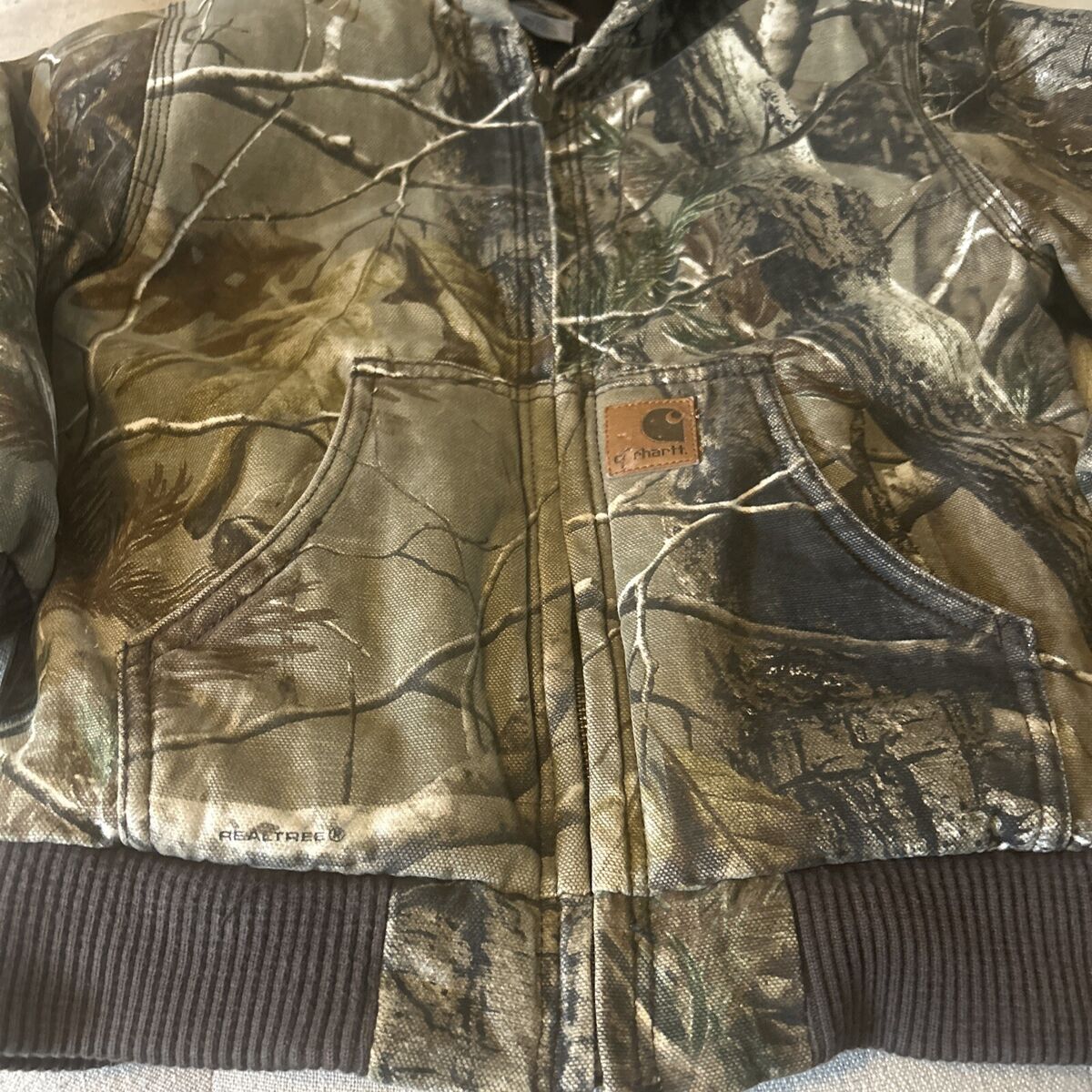 Carhartt Realtree Hooded Camo Jacket Quilt Lining Canvas Carhartt Realtree Hooded Camo Jacket Quilt Lining Canvas