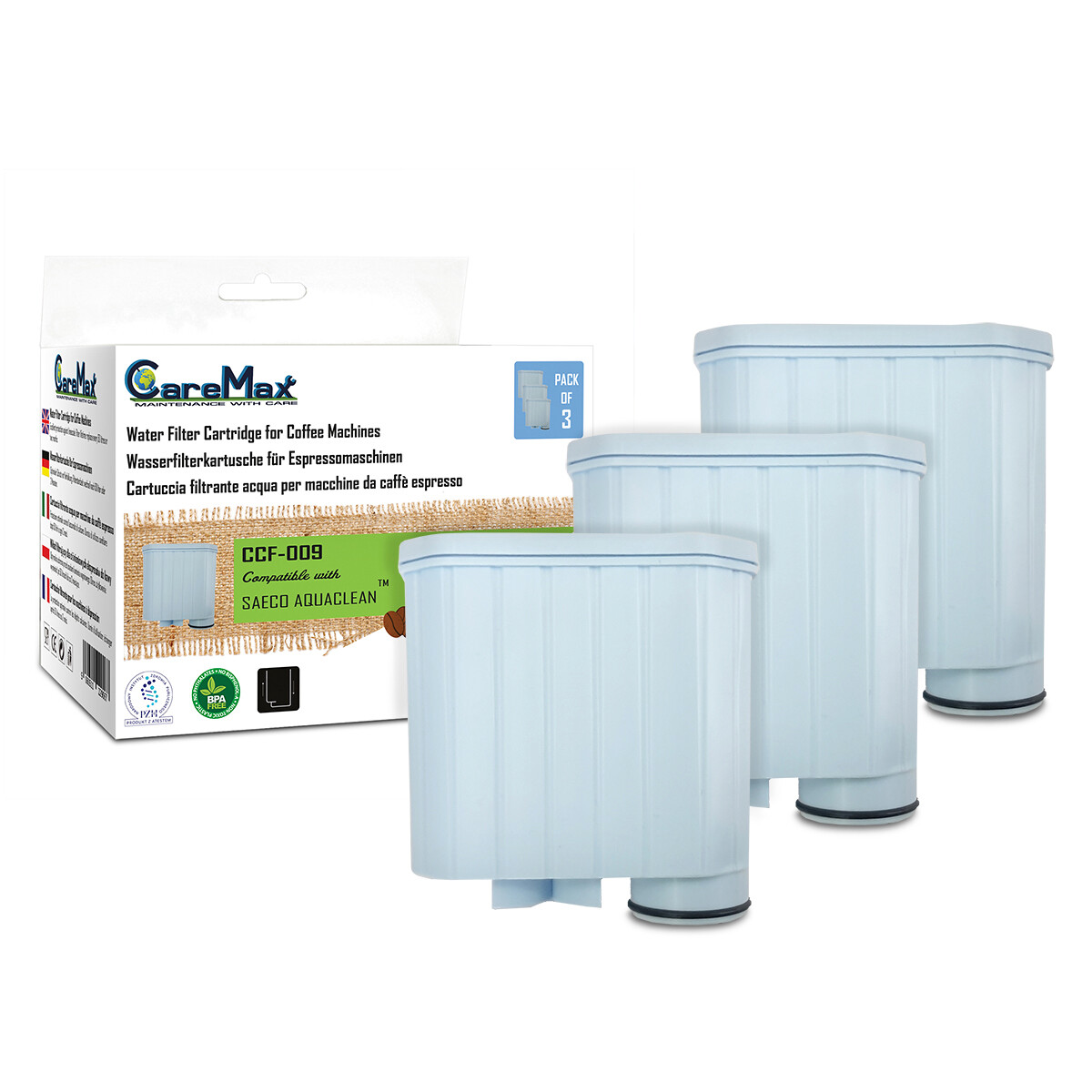 CareMax Water Filters Compatible with Saeco Aquaclean CA6903, Pack of 3, CCF-009