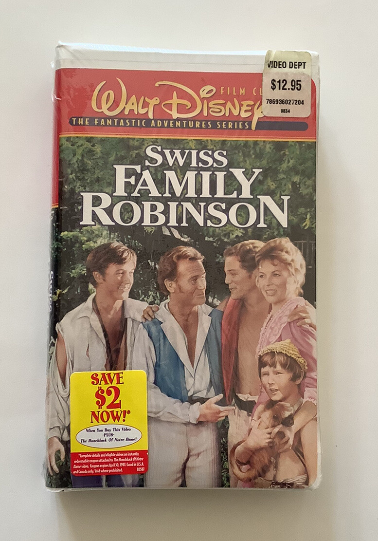Walt Disney Film Classics "Swiss Family Robinson" Sealed Clamshell VHS ...
