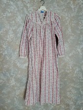 lanz of salzburg flannel nightgown S /M/ Flowers And Stripes vintage grandma