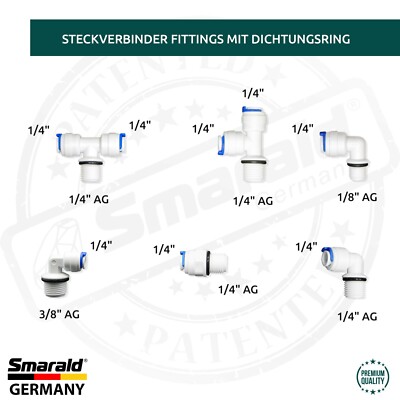 Schlauch Steckverbinder Fitting Wasserfilter Umkehrosmose Aquarium Filtersysteme