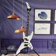Custom 4String Electric Bass Guitar White Basswood Body Maple Neck Special Shape