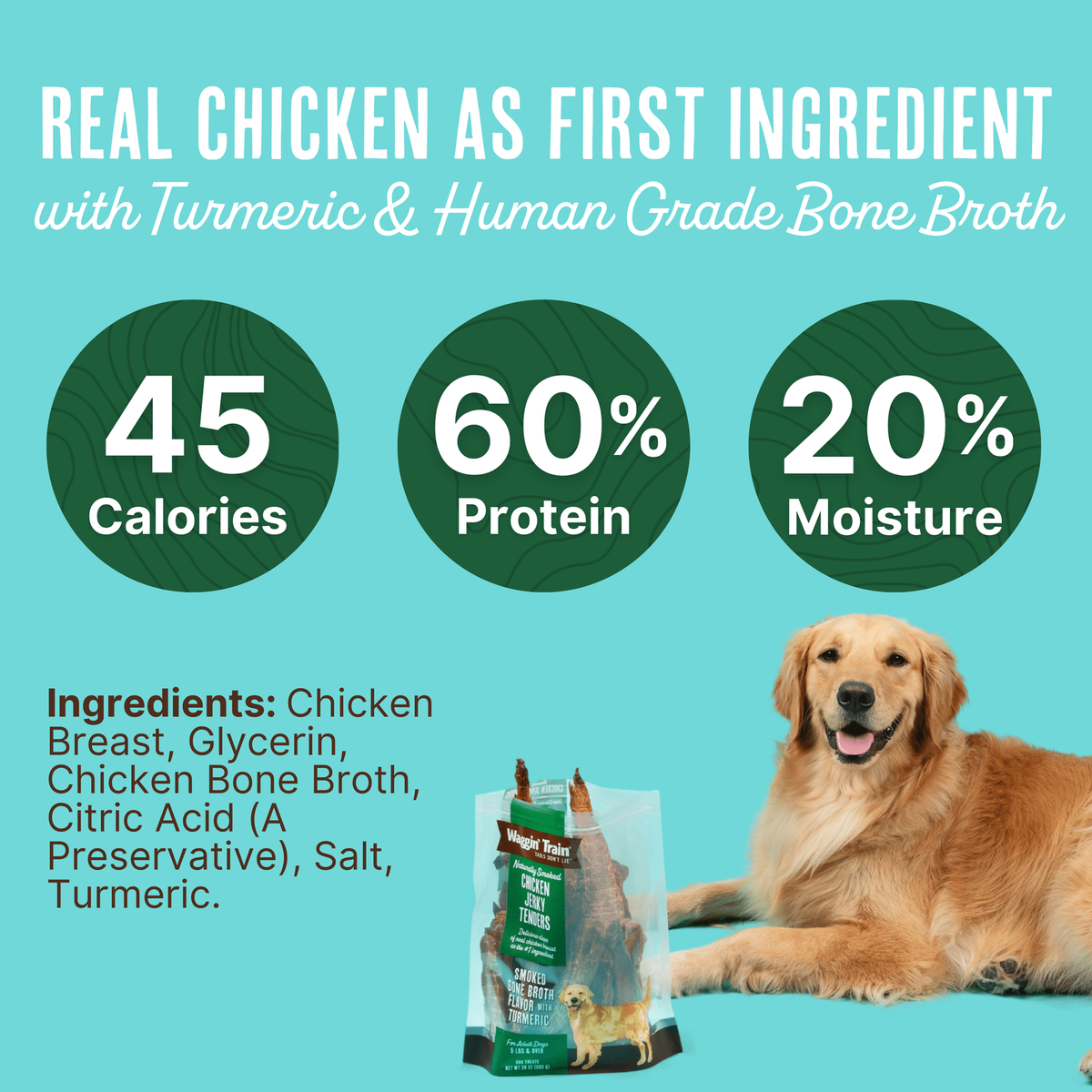 Waggin' Train Smoked Chicken Jerky Dog Treats, 12oz No