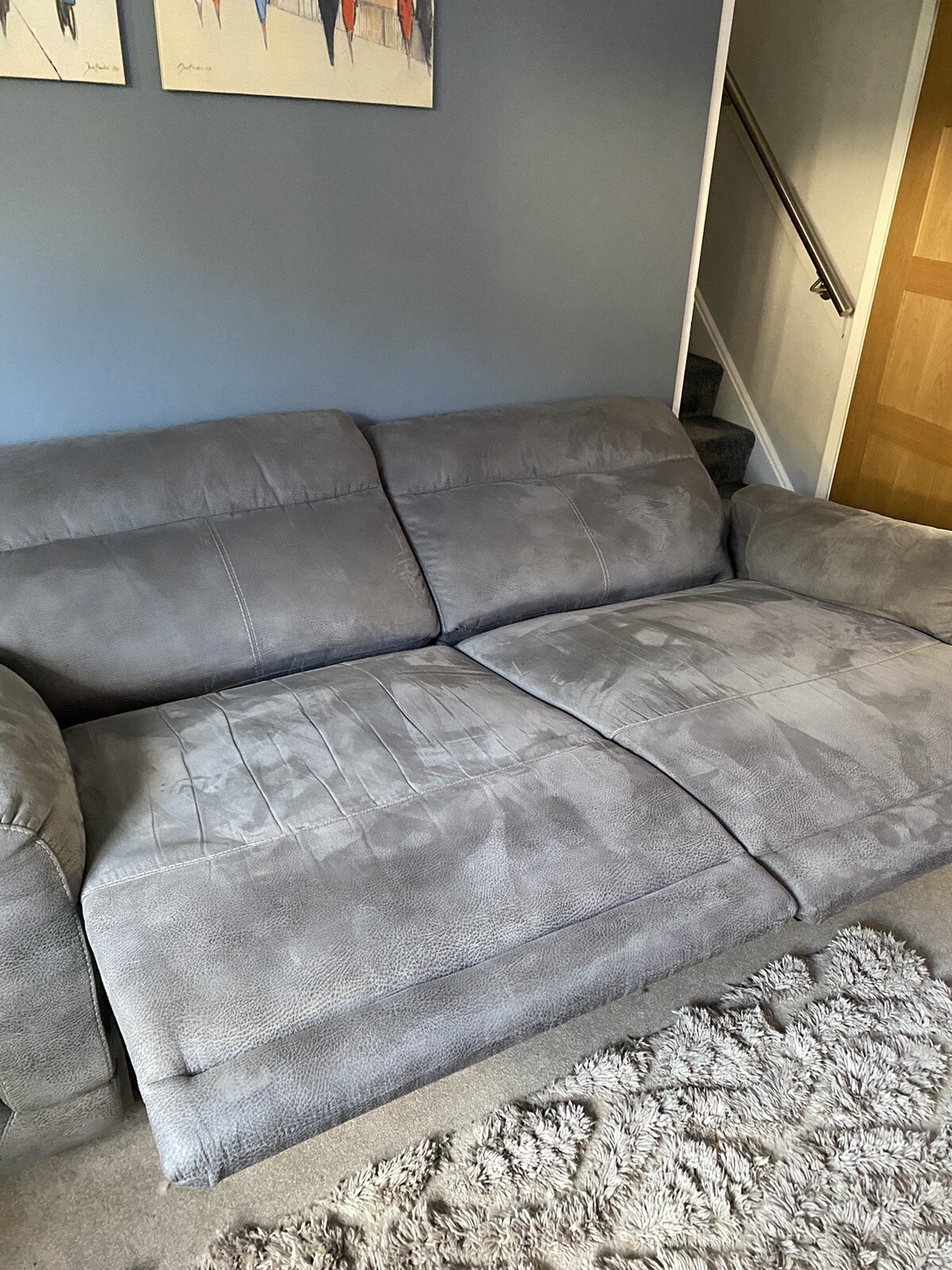 SCS JET Endurance Fabric 2 & 3 Seater Sofas Recliner GREY eBay