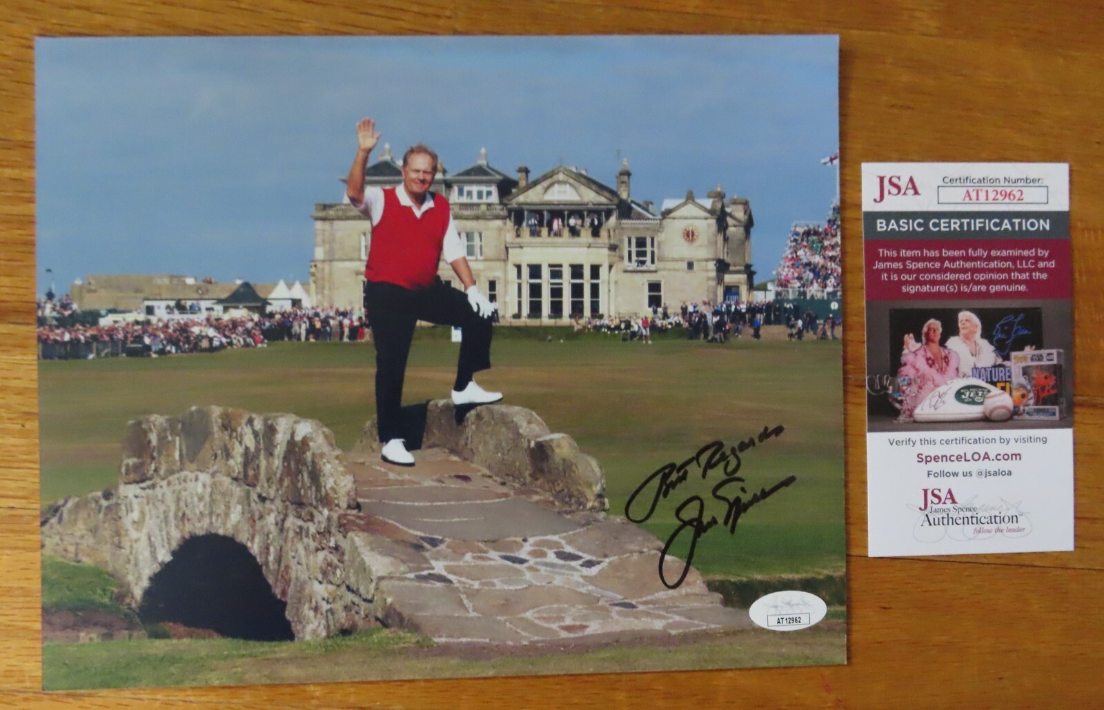 Jack Nicklaus Autographed Signed Bridge on The Old Course in St. Andrews Photo JSA AT12962 