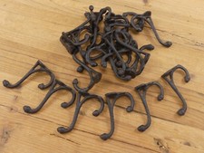 10 RUSTIC COAT HOOKS HAT ENTRY WAY HALL TREE KEYS STORAGE ORGANIZATION CAST IRON
