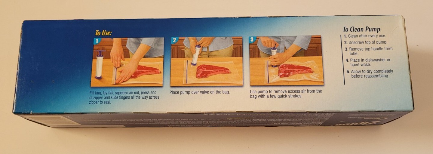 Ziploc Vacuum Sealer Freezer Bag Refills Gallon Size Vacuum Food