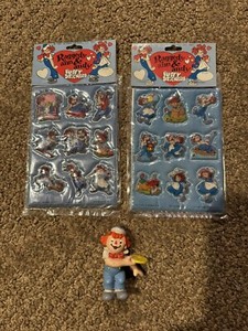 Vintage Stickers And Figure