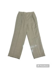 Vtg tan high Rise Made USA pleated trousers Pants Sz 12 Pockets Office Career