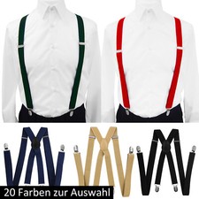 axy Herren Hosenträger-X Form 2,5cm breit 4 Clips EXTRA STARK uni Farben Damen