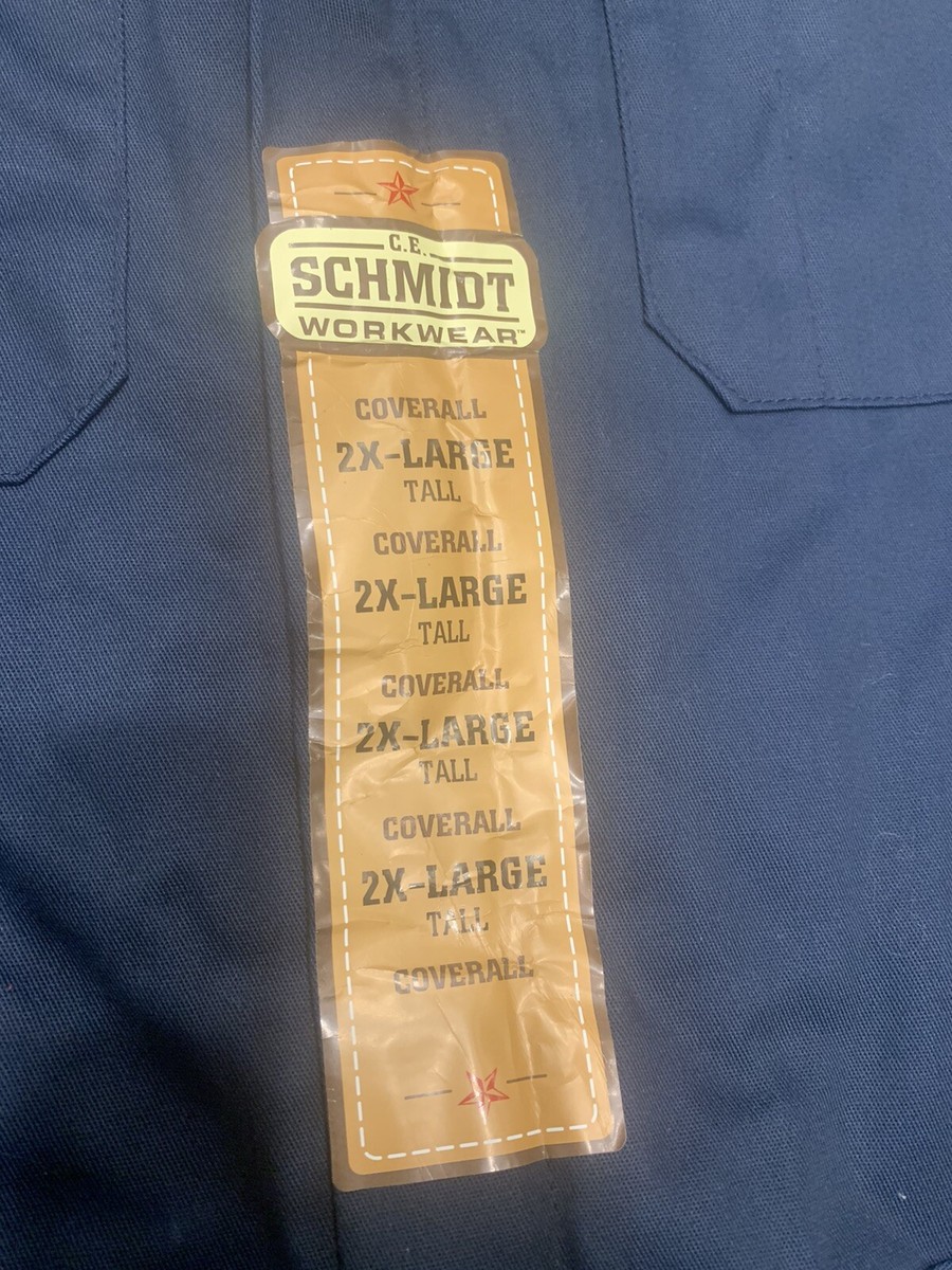 C.E. Schmidt Workwear Mens Cotton Coveralls Navy Blue Brass Zip+