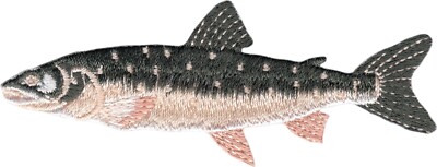 Patch - Gray And Pink Salmon Facing Left Fish Iron On #110137