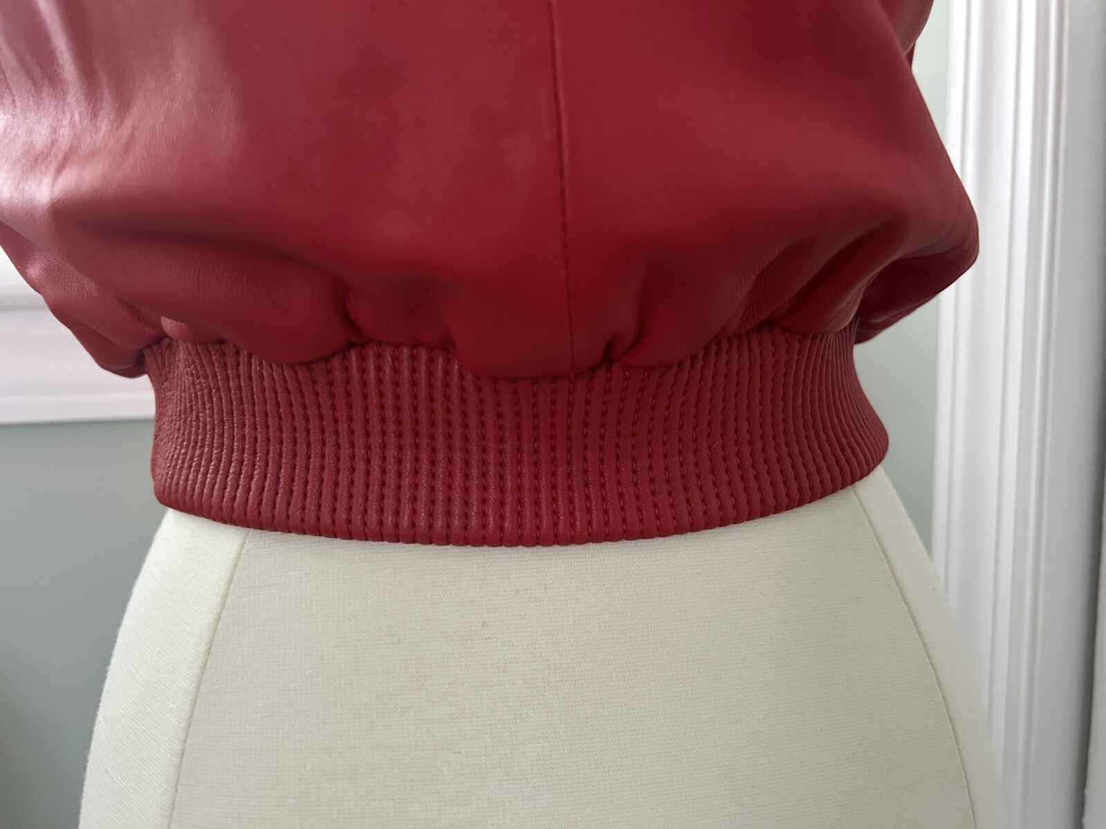 MICHAEL Michael Kors Red Lambskin Leather Cropped Jacket, Size Small, NWOT image 4