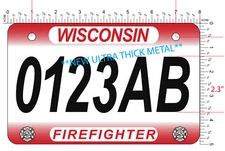 Wisconsin Firefighter ATV/UTV license Plate *FREE SHIPPING* HEAVY DUTY METAL!!
