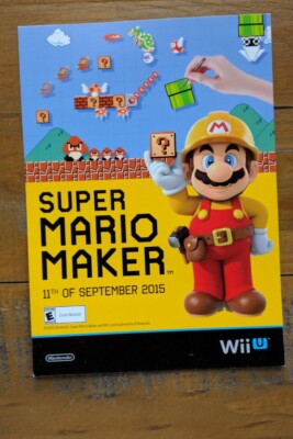 New   SUPER MARIO MAKER Nintendo Wii U   RARE Retail Store Promo Item Pamphlet