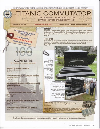 Titanic Historical Society ~ TITANIC 100 Years 2012 centennial COMMUTATOR issues - Picture 7 of 10
