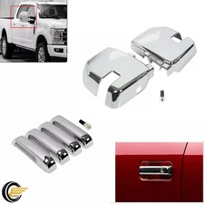 Chrome Mirror Covers Caps Door Handle Covers For 2017-2022 Ford F250 F350 F45 Chrome Mirror Covers Caps Door Handle Covers For 2017-2022 Ford F250 F350 F45