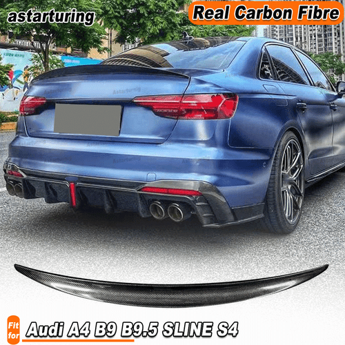 Fit For Audi A4 B9 B9.5 SLINE S4 2022-2024 REAL CARBON Rear Trunk Spoiler Wing