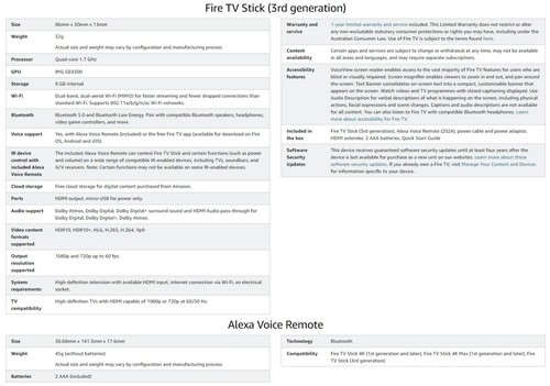 Amazon Fire TV Stick HD 3rd Gen Remote Streaming Box Netflix HDTV Digital 1080p - Picture 11 of 11
