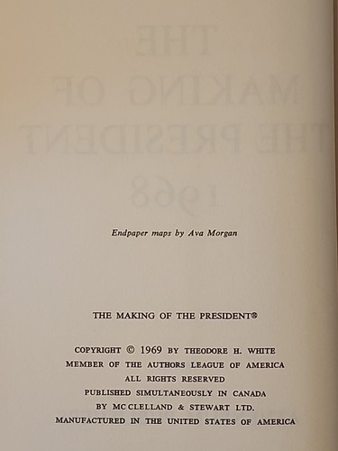 THE MAKING OF THE PRESIDENT 1968 by Theodore H. White Hardcover w/ Dust Jacket - Picture 7 of 8