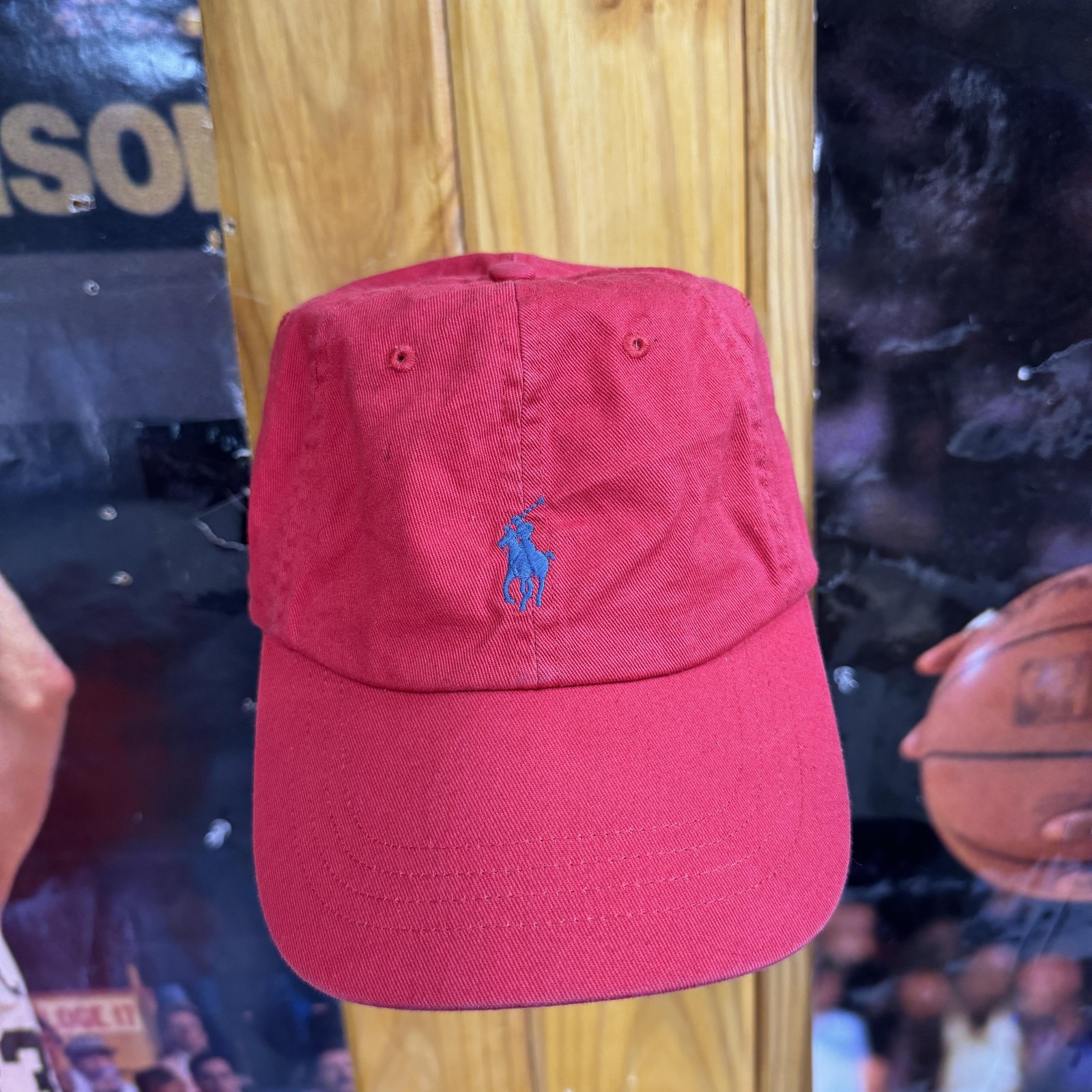 Polo Ralph Lauren cappello berretto cinturino schiena rosso cotone ricamato pony uomo classico