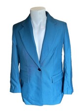NWT Banana Republic Blazer Jacket 4 Teal Asymmetrical Pockets Sz 12P