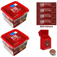 L&M Red/Rot Volumentabak Mega Box 2x 195g + 800 L&M Rot H&uuml;lsen + Box