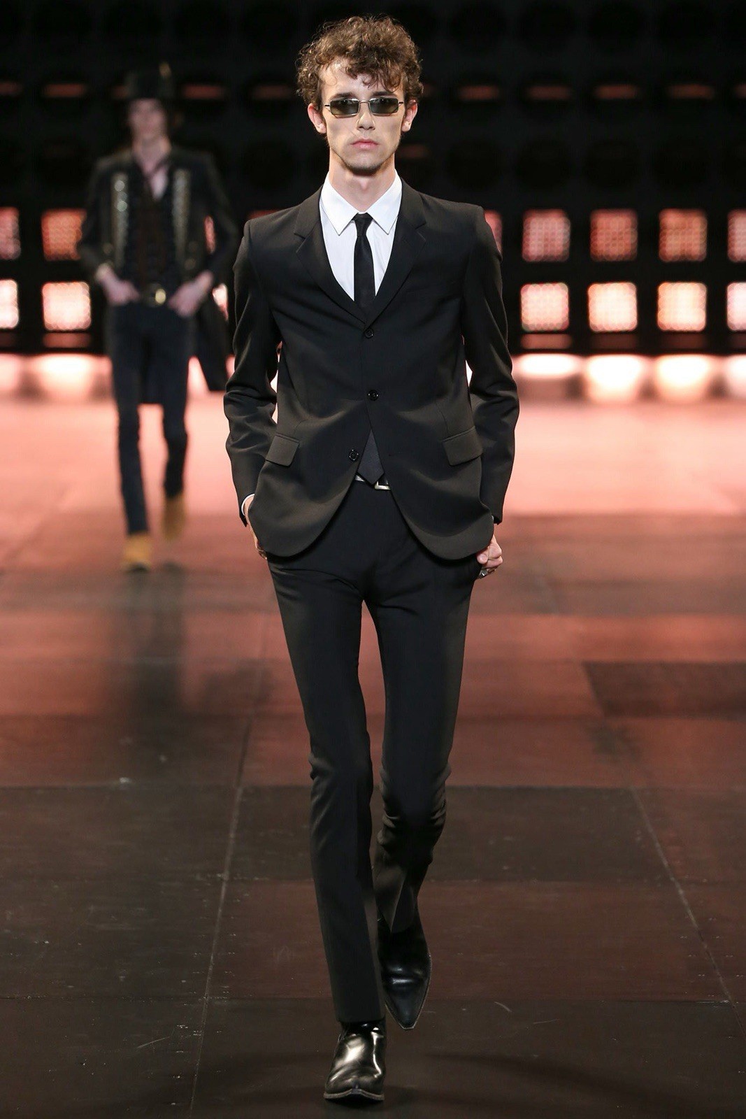 Pantaloni eleganti Saint Laurent Hedi Slimane SS15 lana nero EU 44 US 28