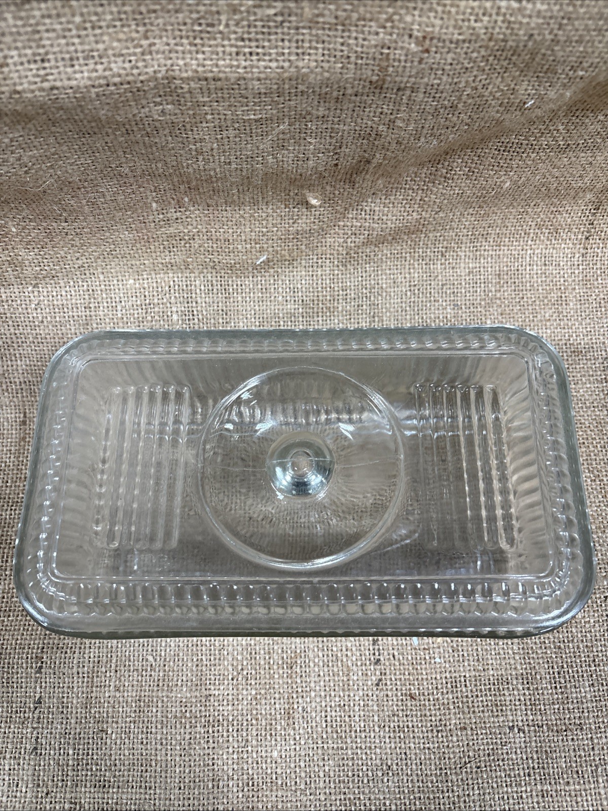 Rectangle Glass Refrigerator Dish With Lid Vintage 9x5.5