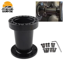 Universal 4" 101mm Black Aluminum Steering Wheel Hub Adapter Spacer Boss Kit