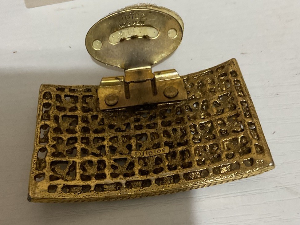 Gold Tone Floral Shoe Lace Covers By Tiptoe 2.25 Long & 1.5 Deep