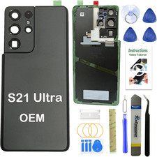for Samsung Galaxy S21 Ultra Back Glass Replacement, OEM Back Cover Replacement