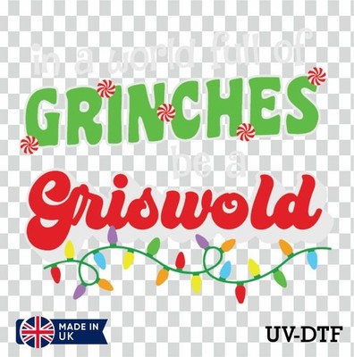 Weihnachten Grinch Griswold Zitat UV DTF Aufkleber - Glas Laptop Becher Tasse va222