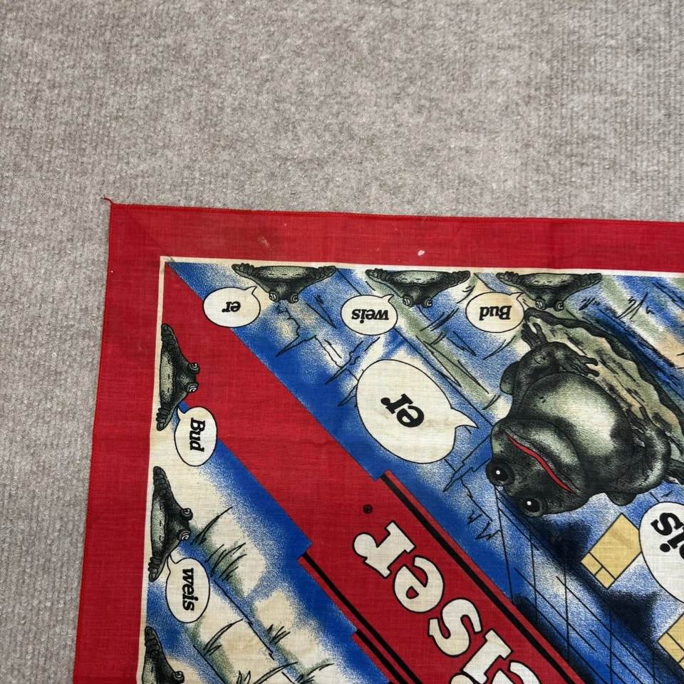 Bufanda publicitaria Budweiser 1995 vintage bufanda pañuelo 21x21 Foto 4 de 4