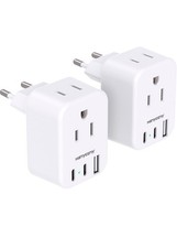 European Travel Plug Adapter for International, HANYCONY 2 Pack Type C
