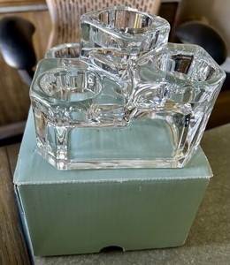 Partylite Crystal Castle Candle Holder #P7170 in Box EUC
