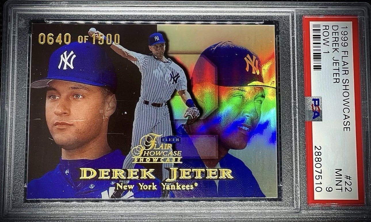1999 Fleer Flair Showcase Row 1 /1500 Derek Jeter #22 PSA 9