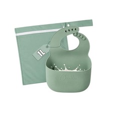 Car Sickness Silicone Vomit Bib for Toddlers, 1 to 5 Years, Green