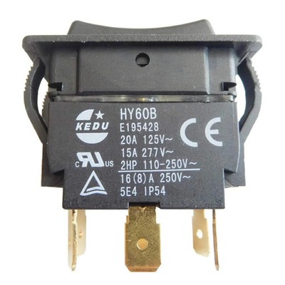 KEDU HY60B Rocker Switch 125/250V 20/15A 6 Pins ON-Off-ON Push Button Switch for
