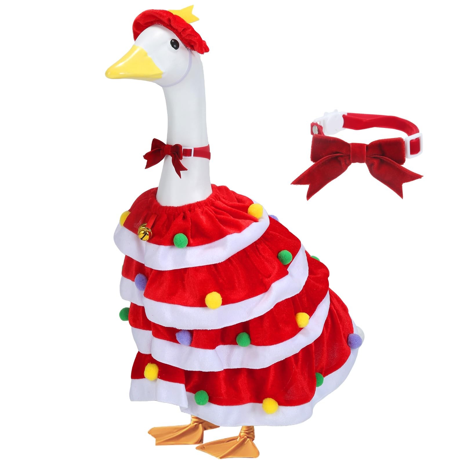 Christmas Porch Goose Outfits for 23 Inch Lawn Statue, 3 Pcs/Set Lawn Cement ...