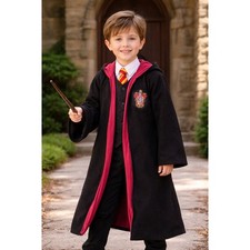 Harry Potter Rubies Deluxe Gryffindor Robe Kids Medium Black Burgundy Fleece