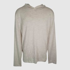 Vince Men's White Heather Wool Cashmere Pullover Hoodie Sweater Size XXL