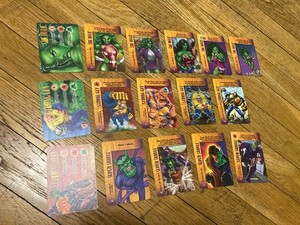 Marvel OverPower Hero Power Cards PowerSurge Lot 9 She-Hulk Strong Guy Skrull