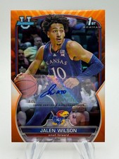 2022-23 Bowman Chrome University JALEN WILSON Orange Refractor 1st Auto /25 #67
