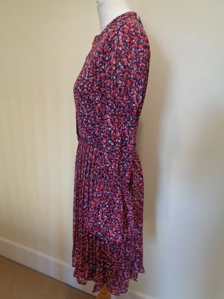 MICHAEL KORS NUOVISSIMO ABITO MULTICOLORE DITSY FLOREALE CON GONNA PLISSETTATA XS