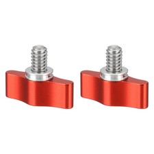 Clamping Screw Knob 1/4" x 0.89", 2Pcs Aluminum Alloy Camera Thumb Screws, Red
