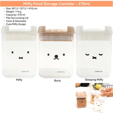 Okato Miffy Clear Food Storage Container 270ml Lock Lid Stackable From 3 Designs