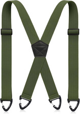 X Back Hidden Suspender 1.5 Inches under Clothing Heavy Duty Work Suspenders for